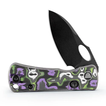 Trivisa Andromeda Pro-PG Folding Knife Multicolor Fat Carbon Handle N690 Drop Point Plain Edge Black PVD Finish