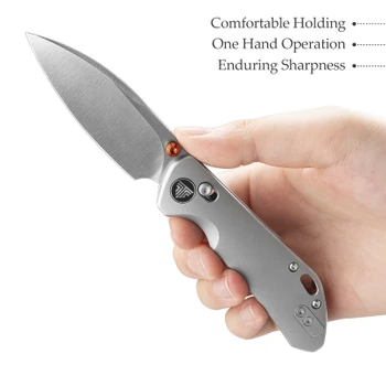 Trivisa Otter Ultra-S Folding Knife Gray Titanium Handle M390 Drop Point Plain Edge Stonewash Finish