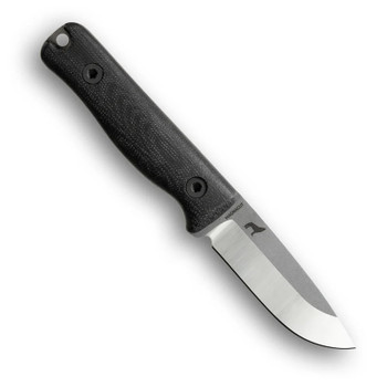 Reiff Knives F3 EDC Fixed Blade Knife Black Canvas Micarta Handle MagnaCut Drop Point Plain Edge Two-Tone Finish F311EBCMB