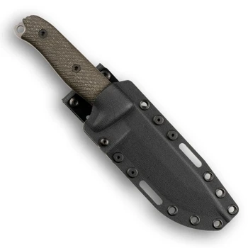 Reiff Knives Vicon Fixed Blade Knife Green Canvas Micarta Handle MagnaCut Clip Point Plain Edge Stonewash Finish VN119GCMB LKA
