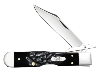 Case Cutlery Cheetah Cub Slip Joint Rough Black Jigged Synthetic Handle Tru-Sharp Mirror Polish Blade 18243
