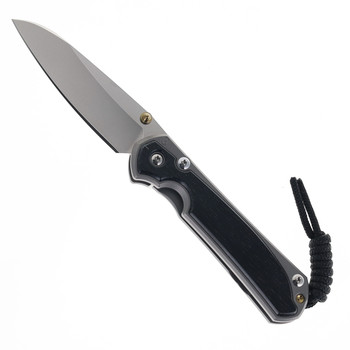 Chris Reeve Small Sebenza 31 Bog Oak Inlay Pocket Knife Glass Blasted Titanium Handle Stonewashed MagnaCut Insingo Plain Edge S31-1124