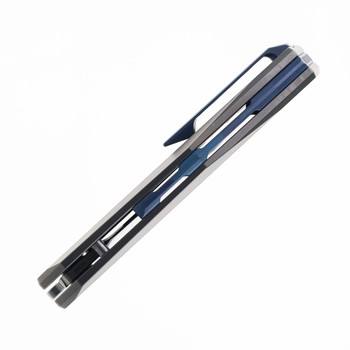 Ketuo Overclock P Folding Knife Gray Titanium Handle Plain Edge Bead Blast Finish 