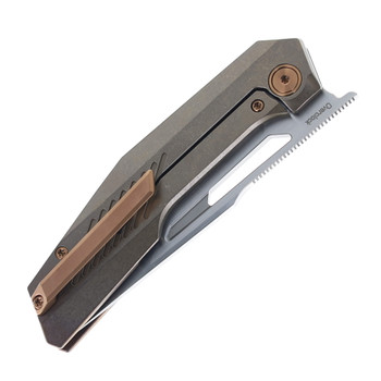 Ketuo Overclock Folding Knife Gray Purple Titanium 3.5" Satin M390