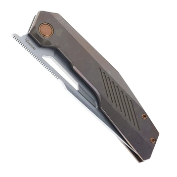 Ketuo Overclock Folding Knife Gray Purple Titanium 3.5" Satin M390