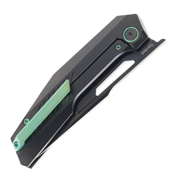 Ketuo Overclock DLC Folding Knife Matte Black Titanium Handle M390 Plain Edge Matte Black DLC Finish