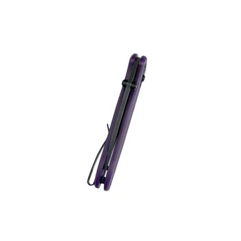 Kubey Pebble Folding Knife Purple G10 Handle 14C28N Drop Point Plain Edge Blackwash Blade KU481D