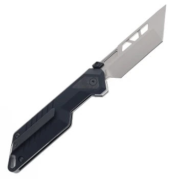 Ketuo Mutiny Folding Knife Black G10 Handle 14C28N Plain Edge Bead Blast Finish BK/P