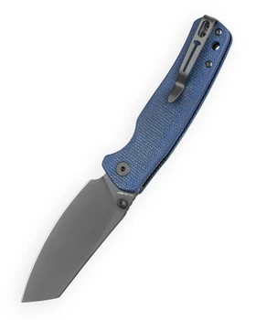 Bestechman Cicada's Wing-TL Top Liner Lock Folding Knife Blue Micarta Handle 3.15" Black PVD 10Cr15CoMoV Sheepsfoot BMK24-M-4