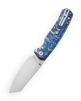 Bestechman Cicada's Wing-TL Top Liner Lock Folding Knife Blue Resin Handle 3.15" Satin Blade BMK24-R-2
