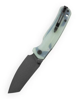 Bestechman Cicada's Wing-TL Top Liner Lock Folding Knife Jade G10 Handle 3.15" Black Blade BMK24A