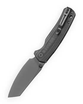 Bestechman Cicada's Wing-TL Folding Knife Black G10 Handle 10Cr15CoMoV Plain Edge Black PVD Finish BMK24E