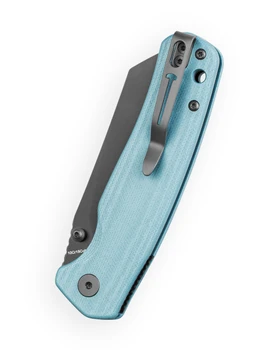 Bestechman Cicada's Wing-TL Top Liner Lock Folding Knife Misty Blue G10 Handle 3.15" Black PVD blade BMK24G