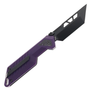 Ketuo Mutiny Folding Knife Purple G10 Handle 14C28N Plain Edge Black PVD Finish PUR/B
