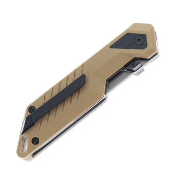 Ketuo Mutiny Folding Knife Tan G10 Handle 14C28N Plain Edge Bead Blast Finish T/P