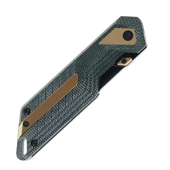 Ketuo Mutiny Folding Knife Green Micarta Handle 14C28N Plain Edge TiC Stonewash Finish M/SW
