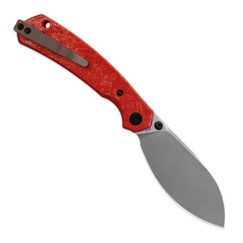 (Open Box) Returned M Miguron Folding Knife Red Aluminum Handle 19C27 Shilin Cutter Plain Edge Pearlescent Stonewash MGR828RD