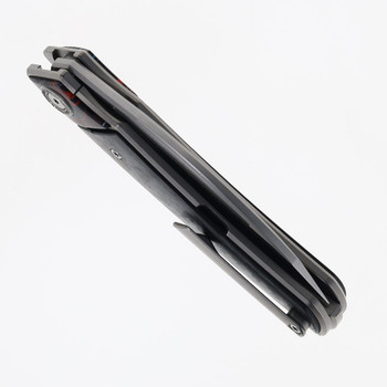 (Weak Detent) Open Box/Returned TwoSun Folding Knife Black G10/Carbon Fiber Handle M390 Plain Edge TS344-M390