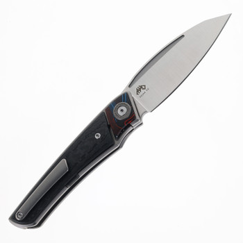 (Weak Detent) Open Box/Returned TwoSun Folding Knife Black G10/Carbon Fiber Handle M390 Plain Edge TS344-M390