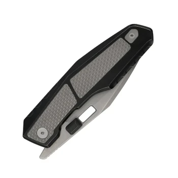 Molsect Folding Knife Stonewash/PVD Titanium Handle 20CV Plain Edge Stonewash/Bead-Blast Blade M2038L