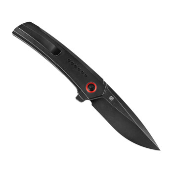 Kansept Tracer Folding Knife Blackwash Titanium Handle 3.5" Blackwash S35VN Drop Point Plain Edge K1115A2