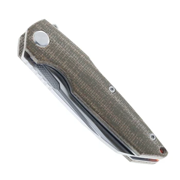 TwoSun Reaper Folding Knife Linen Micarta Handle D2 Plain Edge TS48-D2-Micarta