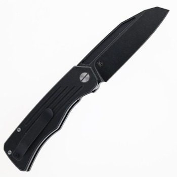 Tuya Grit Folding Knife Black Titanium Handle 14C28N Plain Edge Black Stonewash Finish