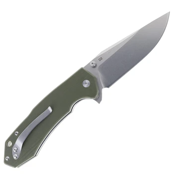 (Read Description) Open Box/Returned FreeTiger Folding Knife Green G10 Handle D2 Plain Edge Stonewash Finish FT930-GR