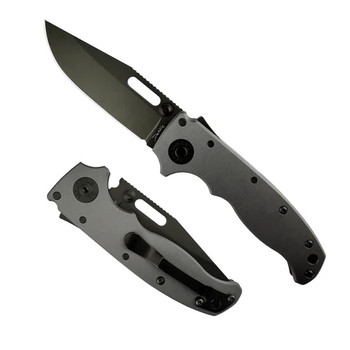 Demko AD20.5 Stealth 20CV Artillery Gray Aluminum Handle DLC Clip Point Blade