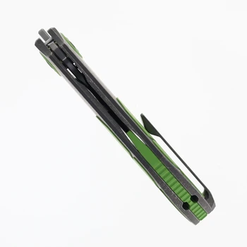 Poikilo Blade CK CASQUE Standard Folding Knife Titanium & Green 3-Piece Inlay Handle M398 Blade