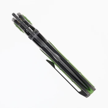 Poikilo Blade CK CASQUE Standard Folding Knife Titanium & Green 3-Piece Inlay Handle M398 Blade