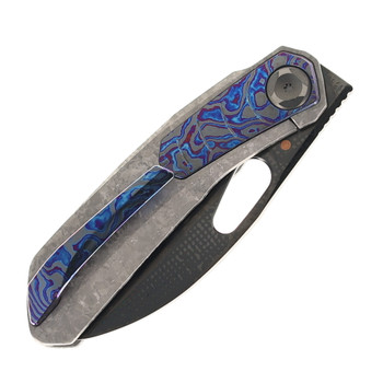 Poikilo VK Crab Midtech Folding Knife Titanium Handle DLC Mirror Sheepsfoot Blade