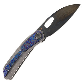 Poikilo VK Crab Midtech Folding Knife Titanium Handle DLC Mirror Sheepsfoot Blade