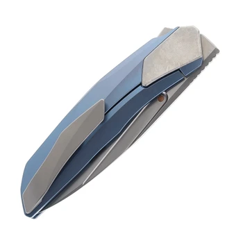 Poikilo VK Flow Folding Knife Standard S1 M398 PSW Blade Blue Titanium Handle