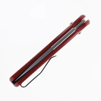 Three River Manufacturing LEFTY Bulldog Folding Knife REVB MagnaCut Blade Ruby Red G10 3D Lizard Skin Handle