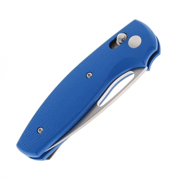 Three River Manufacturing LEFTY Bulldog Folding Knife REVB MagnaCut Blade Royal Blue G10 3D Lizard Skin Handle