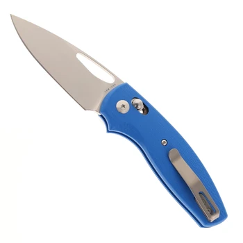 Three River Manufacturing LEFTY Bulldog Folding Knife REVB MagnaCut Blade Royal Blue G10 3D Lizard Skin Handle
