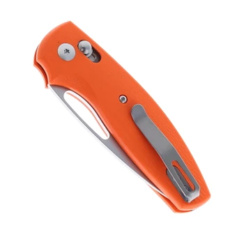 Three River Manufacturing LEFTY Bulldog Folding Knife REVB MagnaCut Blade Hunter Orange G10 3D Lizard Skin Handle