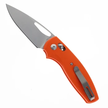 Three River Manufacturing LEFTY Bulldog Folding Knife REVB MagnaCut Blade Hunter Orange G10 3D Lizard Skin Handle