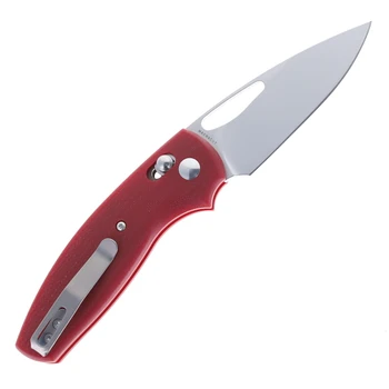 Three River Manufacturing Bulldog REVB Folding Knife MagnaCut Blade Ruby Red G10 3D Lizard Skin Handle