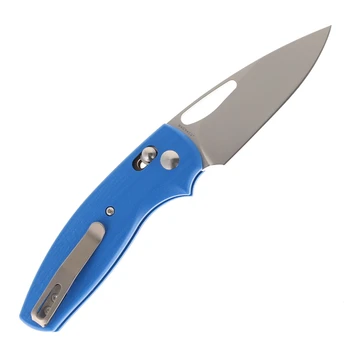 Three River Manufacturing Bulldog REVB Folding Knife MagnaCut Blade Royal Blue G10 3D Lizard Skin Handle