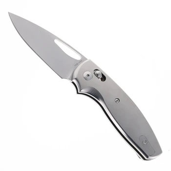 Three River Manufacturing Bulldog Rev B Folding Knife MagnaCut Steel Blade Titanium Pinstripe Scales