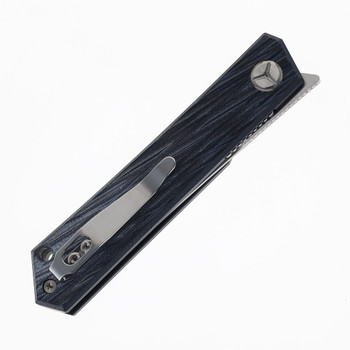 TwoSun Folding Knife Black G10 Handle D2 Tanto Plain Edge TS33-D2