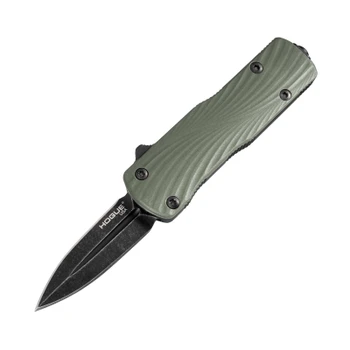 Hogue Micro Counterstrike OTF Automatic Knife Black Stonewash Double Edge MagnaCut Blade OD Green Polymer / Black Aluminum 34701