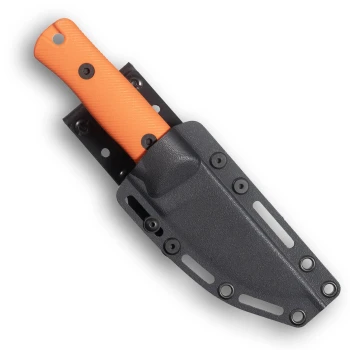 Reiff Knives Rut Fixed Blade MagnaCut Saber Stonewashed Blade Orange G10 Handle