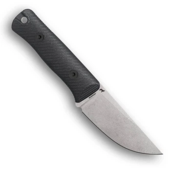 Reiff Knives Rut Fixed Blade MagnaCut Saber Stonewashed Blade Black G10 Handle