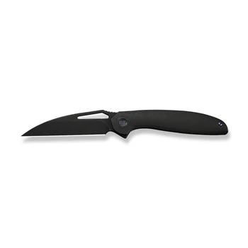 WE Knife Tiercel Folding Knife Black Titanium Handle MagnaCut Plain Edge Black Stonewash Blade WE26021-1