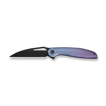 WE Knife Tiercel Folding Knife Blue/Purple Titanium Handle MagnaCut Plain Edge Black Stonewash Blade WE26021-3