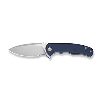 Civivi Mini Praxis Folding Knife Blue Canvas Micarta Handle D2 Drop Point Plain Edge Satin Finish C18026C-6