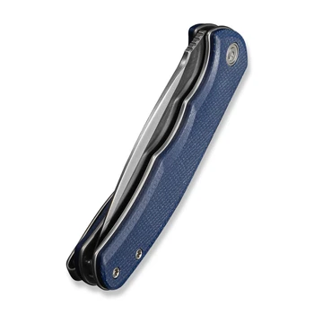 Civivi Mini Praxis Folding Knife Blue Canvas Micarta Handle D2 Drop Point Plain Edge Satin Finish C18026C-6